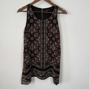 Max Edition Tank Sleeveless Paisley Bandana Women's Small Multicolor Black